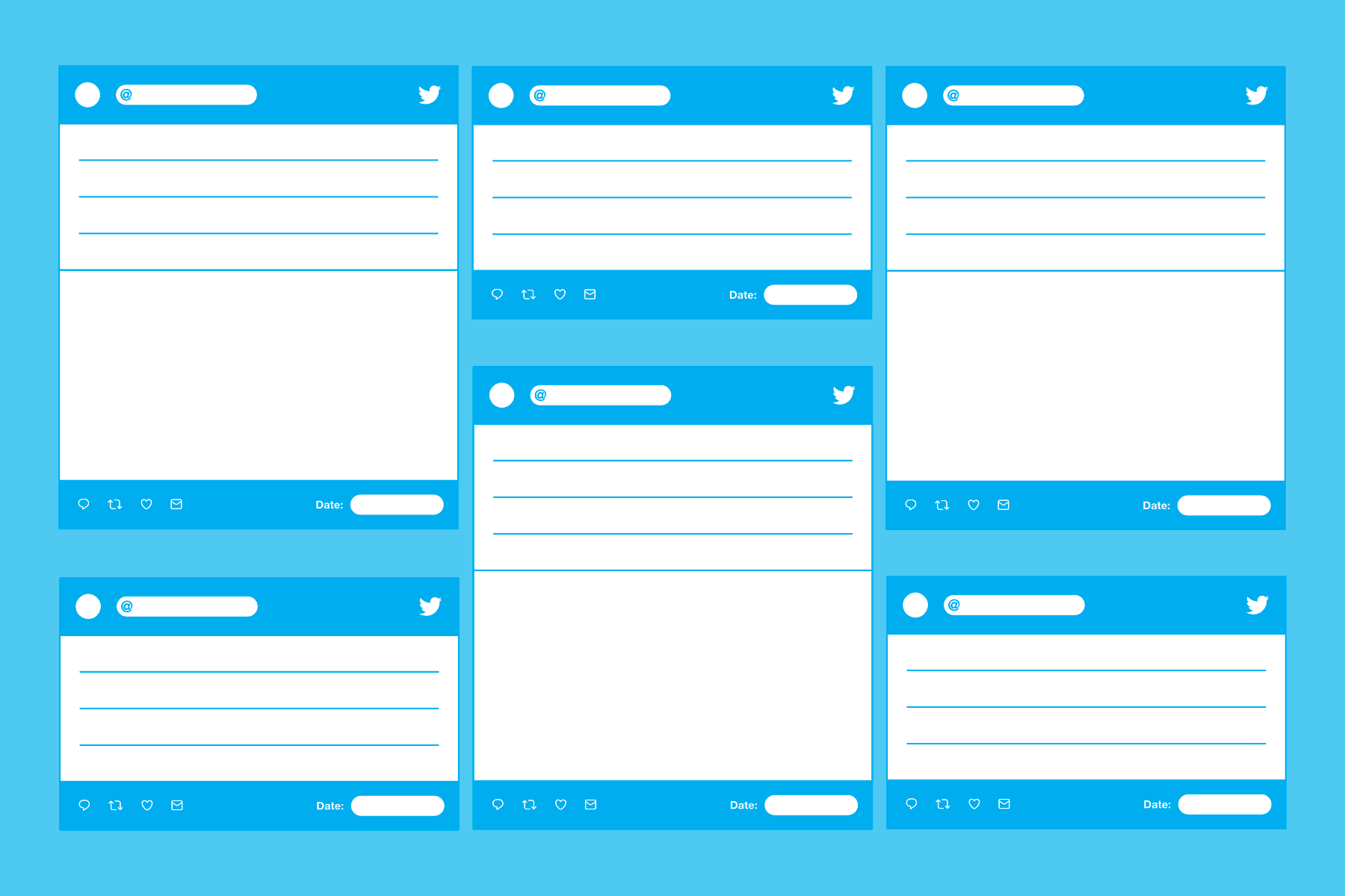 Blank Templates For Creating Printable Tweets. | Twitter Intended For Blank Twitter Profile Template
