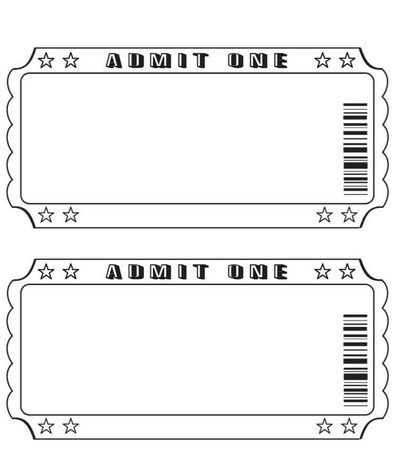 Blank Admission Ticket Template