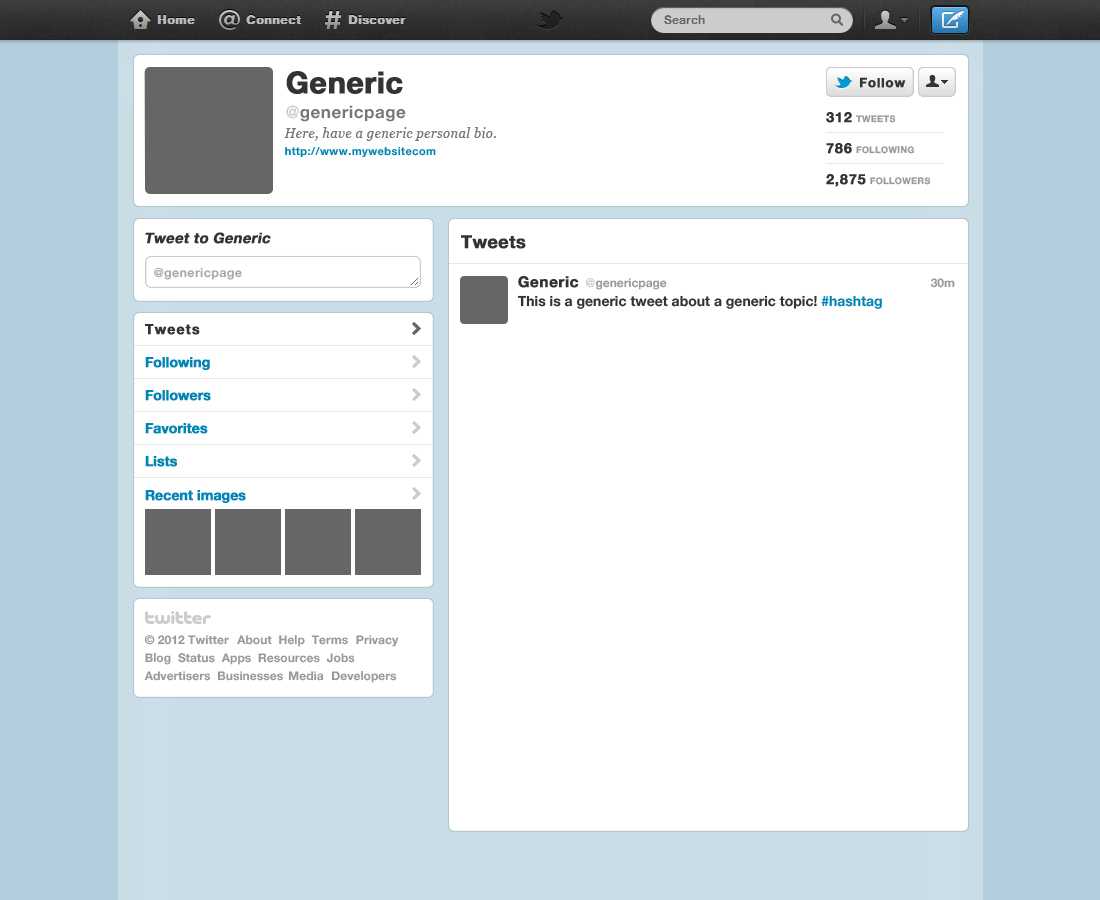 Blank Twitter Profile Template – Atlantaauctionco Inside Blank Twitter Profile Template