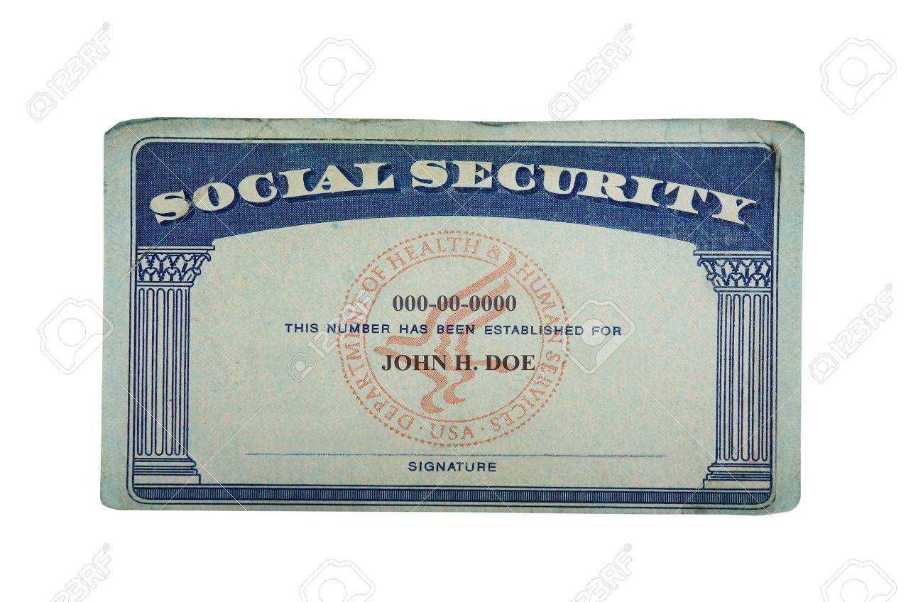 Blank Us Social Security Card Isolated On White Within Blank Social Security Card Template Download