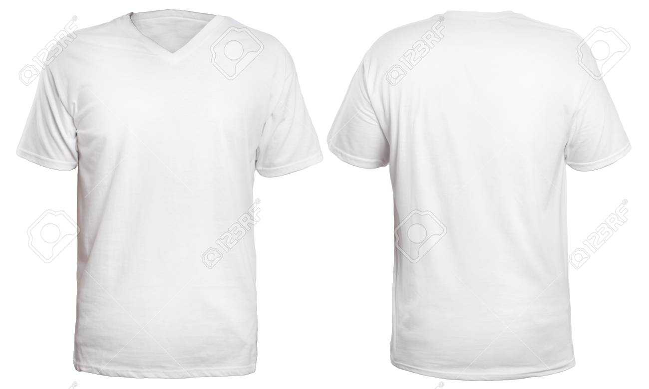 Blank V Neck Shirt Mock Up Template, Front And Back View, Isolated.. With Regard To Blank V Neck T Shirt Template