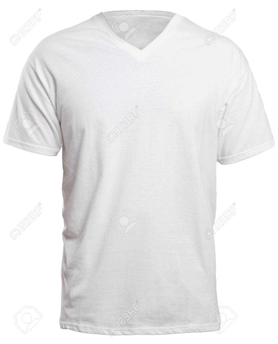 Blank V Neck Shirt Mock Up Template, Front View, Isolated On.. Within Blank V Neck T Shirt Template