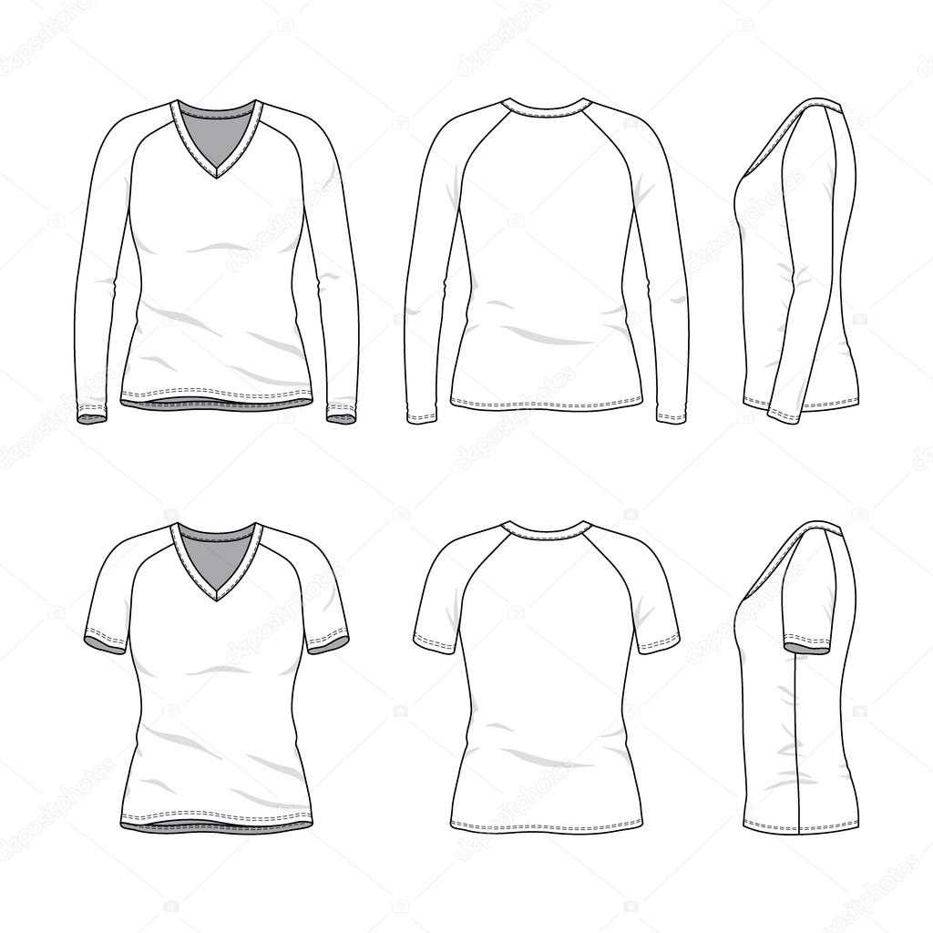 Blank V Neck T Shirt And Tee. — Stock Vector © Aunaauna2012 Intended For Blank V Neck T Shirt Template