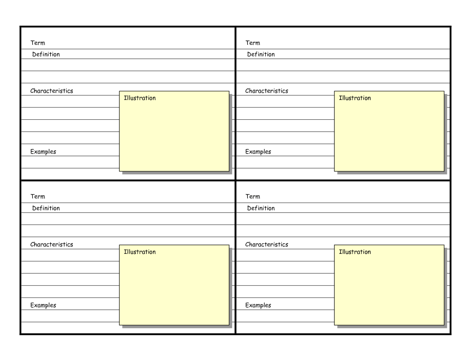 Blank Vocabulary Card Template Vocabulary Flash Cards Within Cue Card 