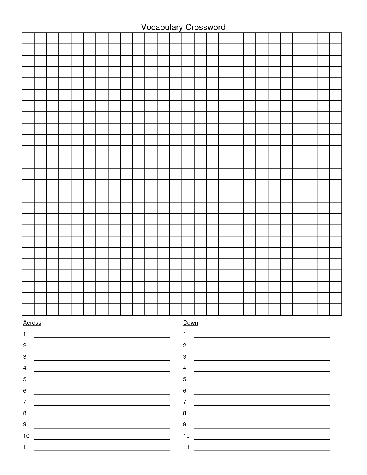 Blank+Crossword+Puzzle+Template | Templates Printable Free Throughout Blank Word Search Template Free