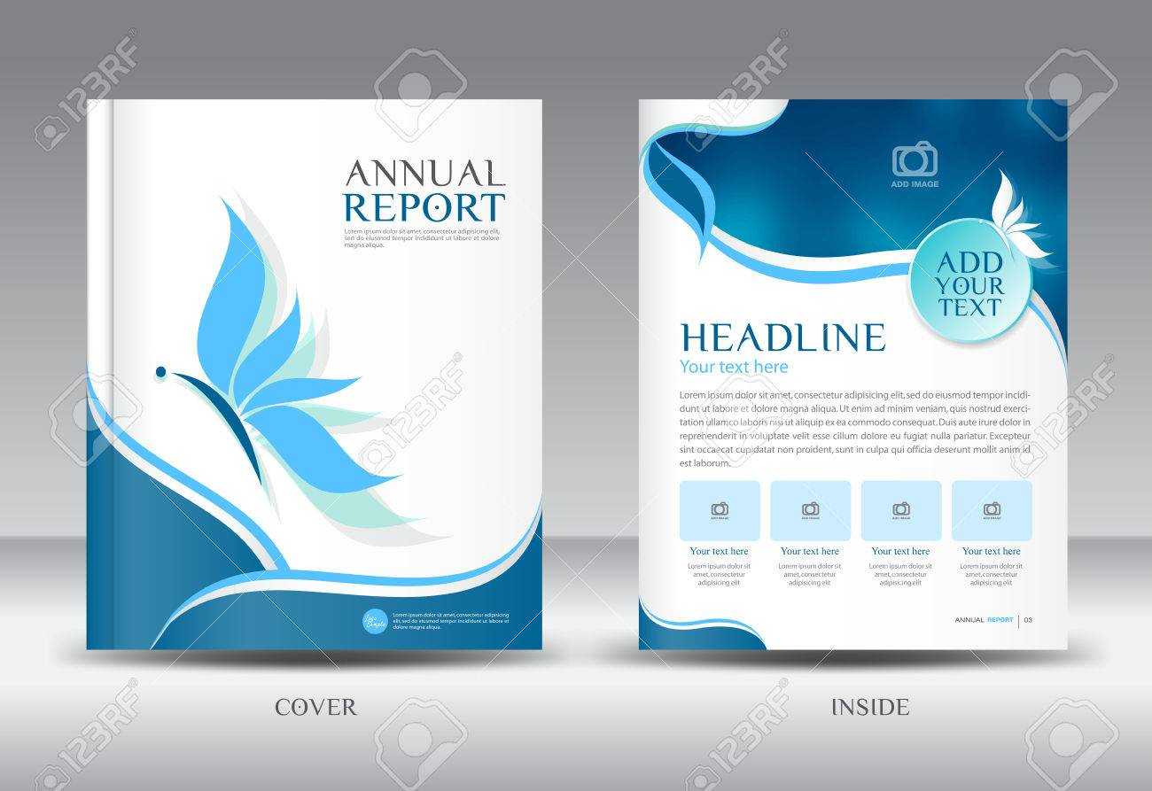 Blue Annual Report Template Illustration,brochure Template,cover.. Regarding Illustrator Report Templates