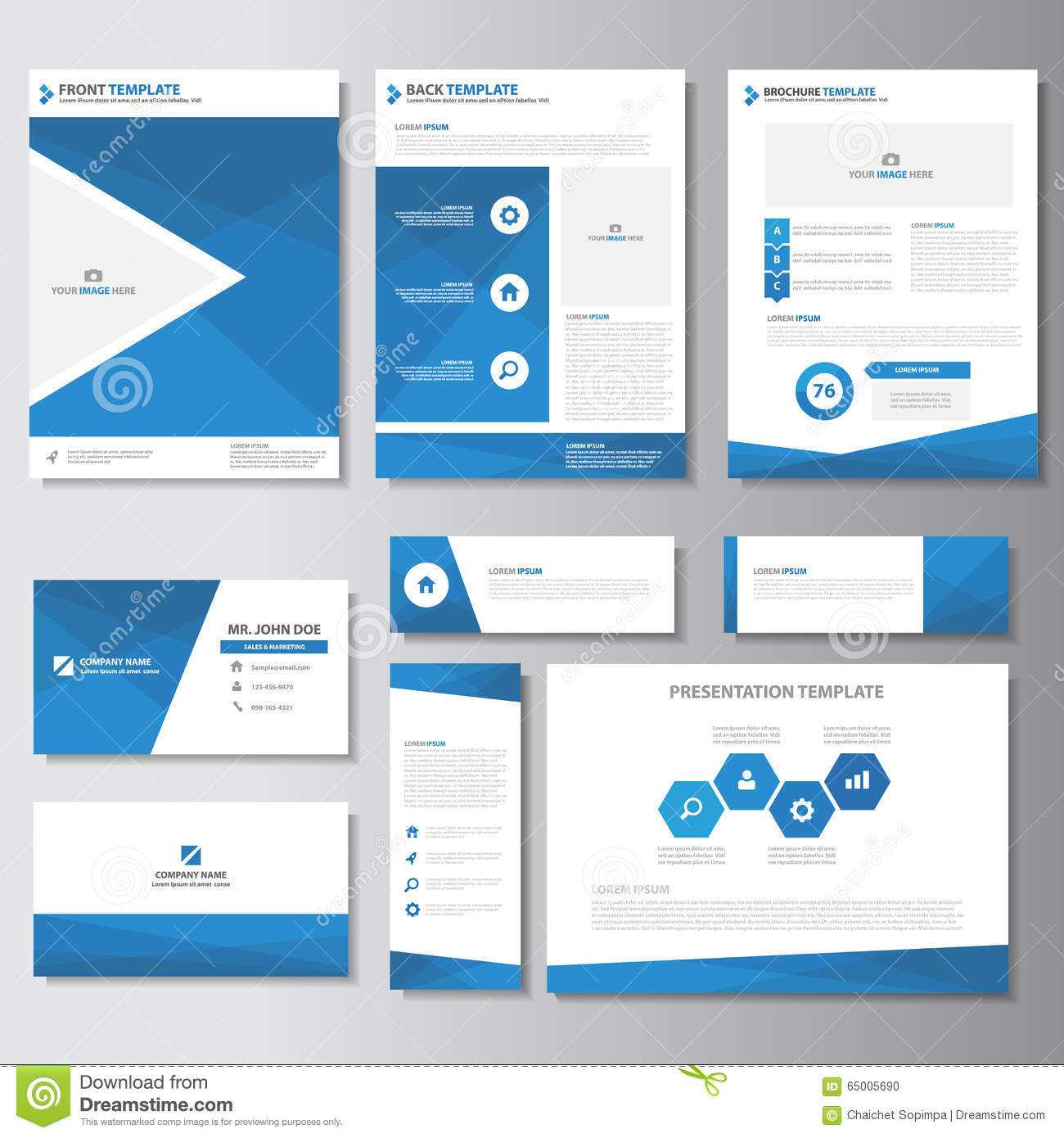 Blue Business Brochure Flyer Leaflet Presentation Card Regarding Advertising Card Template
