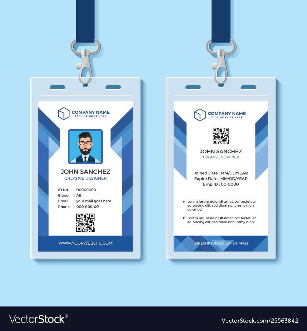 Blue Employee Id Card Design Template Pertaining To Work Id Card Template