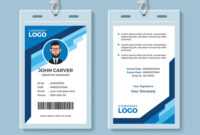 Blue Graphic Employee Id Card Template with regard to Work Id Card Template