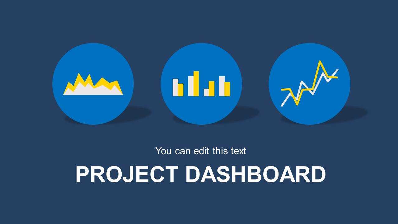 Blue Project Dashboard Powerpoint Template With Regard To Project Dashboard Template Powerpoint Free