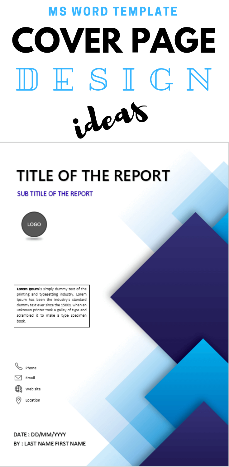 Blue Squares Abstract Design Template | Cover Pages, Page For Cover Page Of Report Template In Word