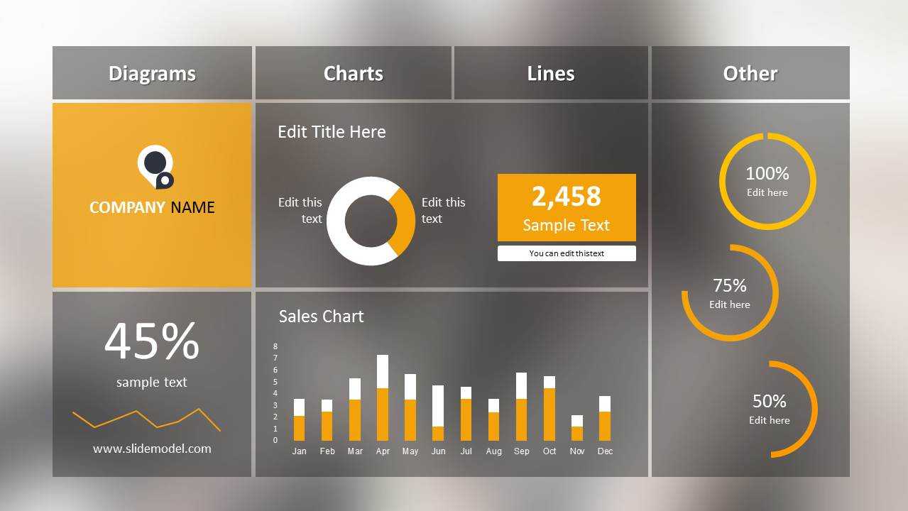 Blur Dashboard Slide For Powerpoint With Regard To Free Powerpoint Dashboard Template