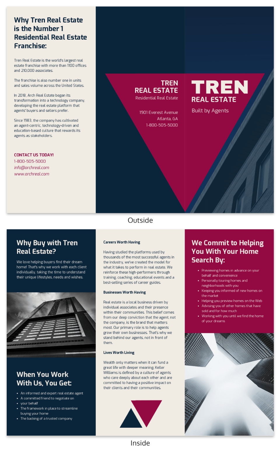 Bold Real Estate Tri Fold Brochure Template Pertaining To Training Brochure Template