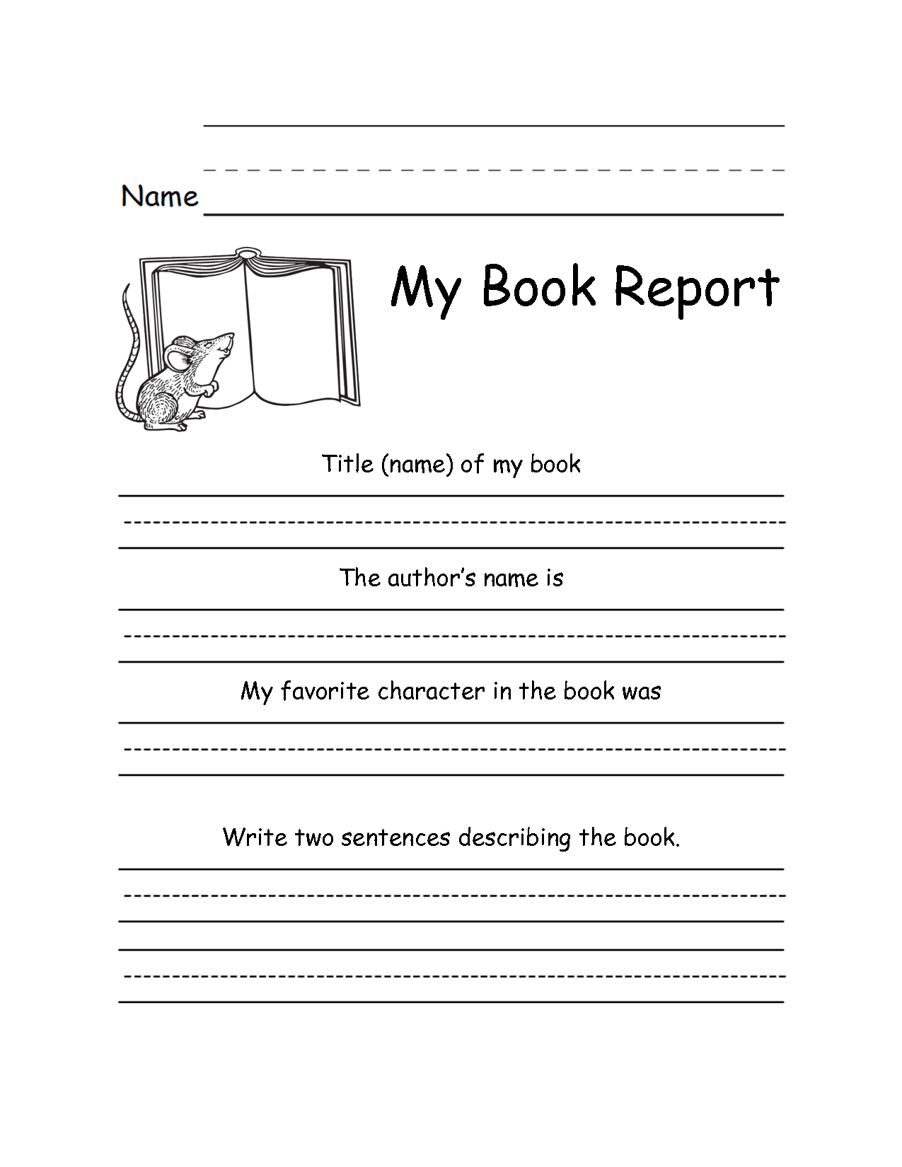 Book Report Forms For 2Nd Grade - Google Search | 2Nd Grade In 1St Grade Book Report Template