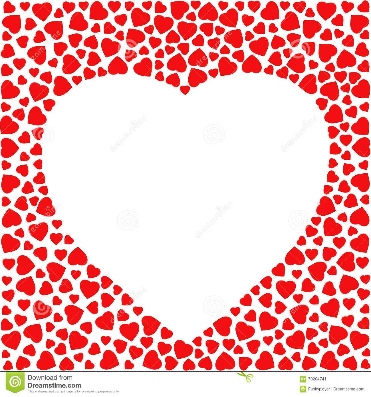 Border With Red Hearts. Greeting Card Design Template Regarding Small Greeting Card Template