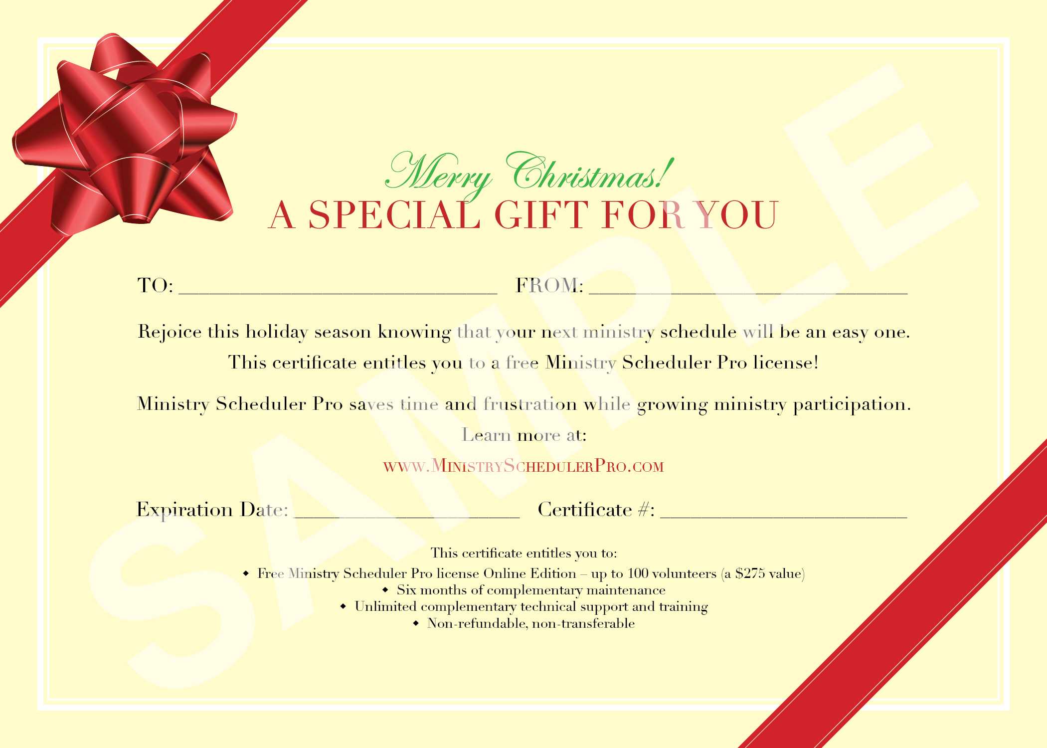 Bow Sample Gift Certificate Template For Present Certificate Templates