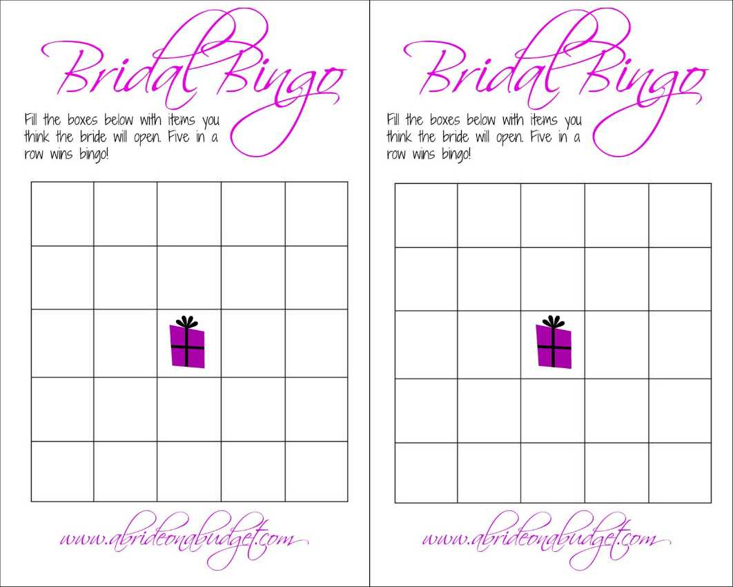 Bridal Bingo (And A Free Printable) | A Bride On A Budget Pertaining To Blank Bridal Shower Bingo Template