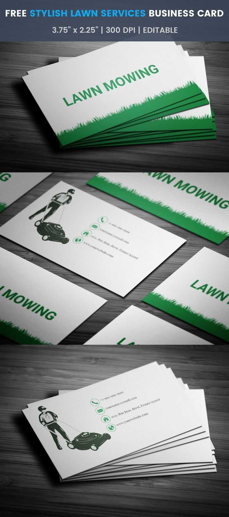Brilliant Lawn Mowing Business Card  Full Preview | Free Pertaining To Lawn Care Business Cards Templates Free