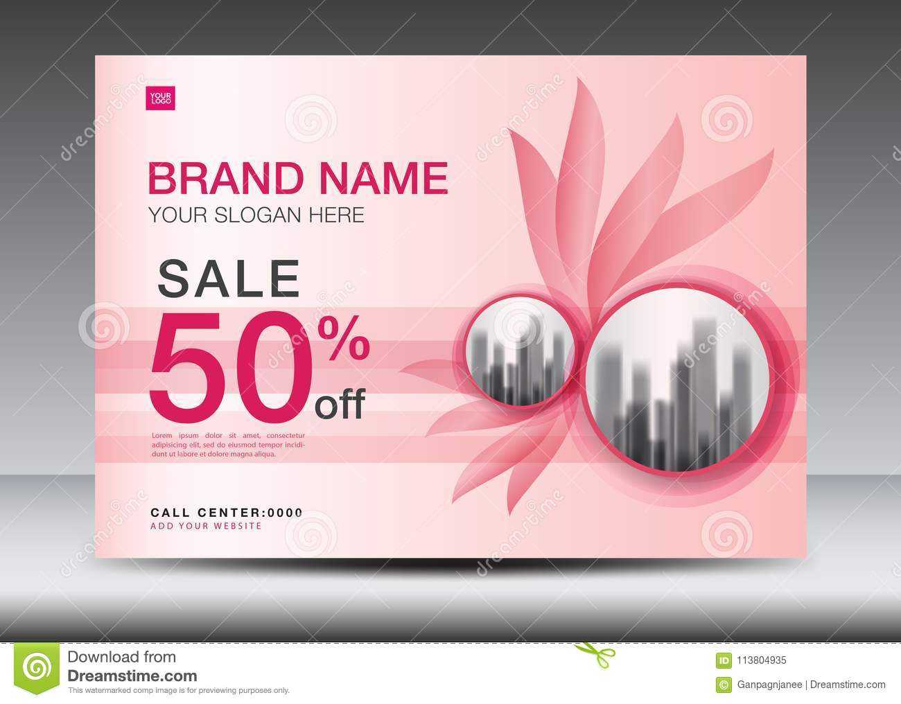 Brochure Flyer For Cosmetics, Banner Design Template Vector For Advertising Card Template