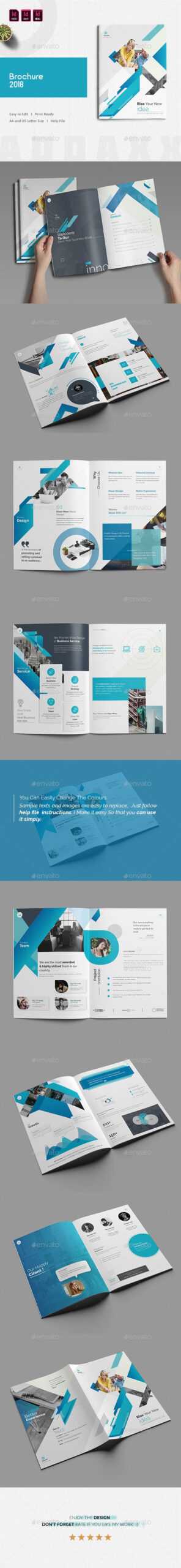 Brochure Template Indesign Indd – 16 Pages, A4 & Us Letter For Letter Size Brochure Template