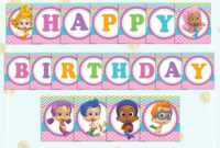 Bubble Guppies Happy Birthday Banner - Printable Pdf Banner for Bubble Guppies Birthday Banner Template