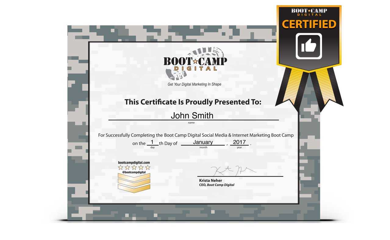 Bunch Ideas For Boot Camp Certificate Template Of Job In Boot Camp Certificate Template