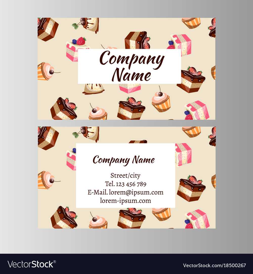 Business Card Design Template With Tasty Cakes Intended For Cake Business Cards Templates Free