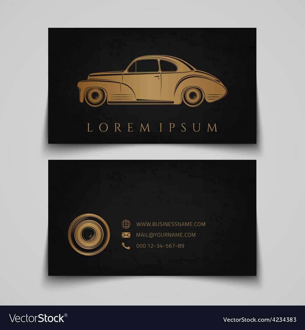 Business Card Template Classic Car Logo In Automotive Business Card Templates