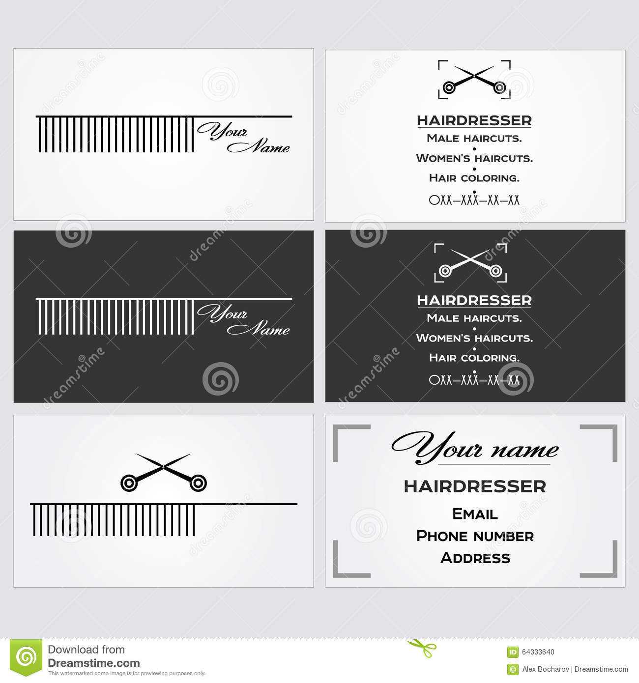 Business Card Template For A Hairdresser. Stock Vector Pertaining To Hairdresser Business Card Templates Free
