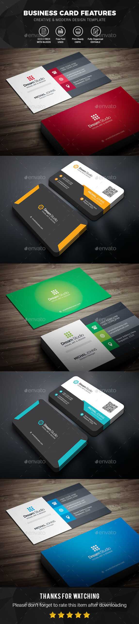 Business Card Templates & Designs From Graphicriver Throughout Business Card Maker Template