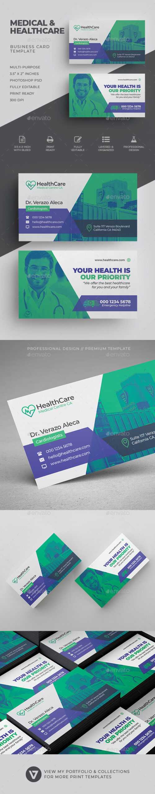 Business Card Templates & Designs From Graphicriver With Medical Business Cards Templates Free