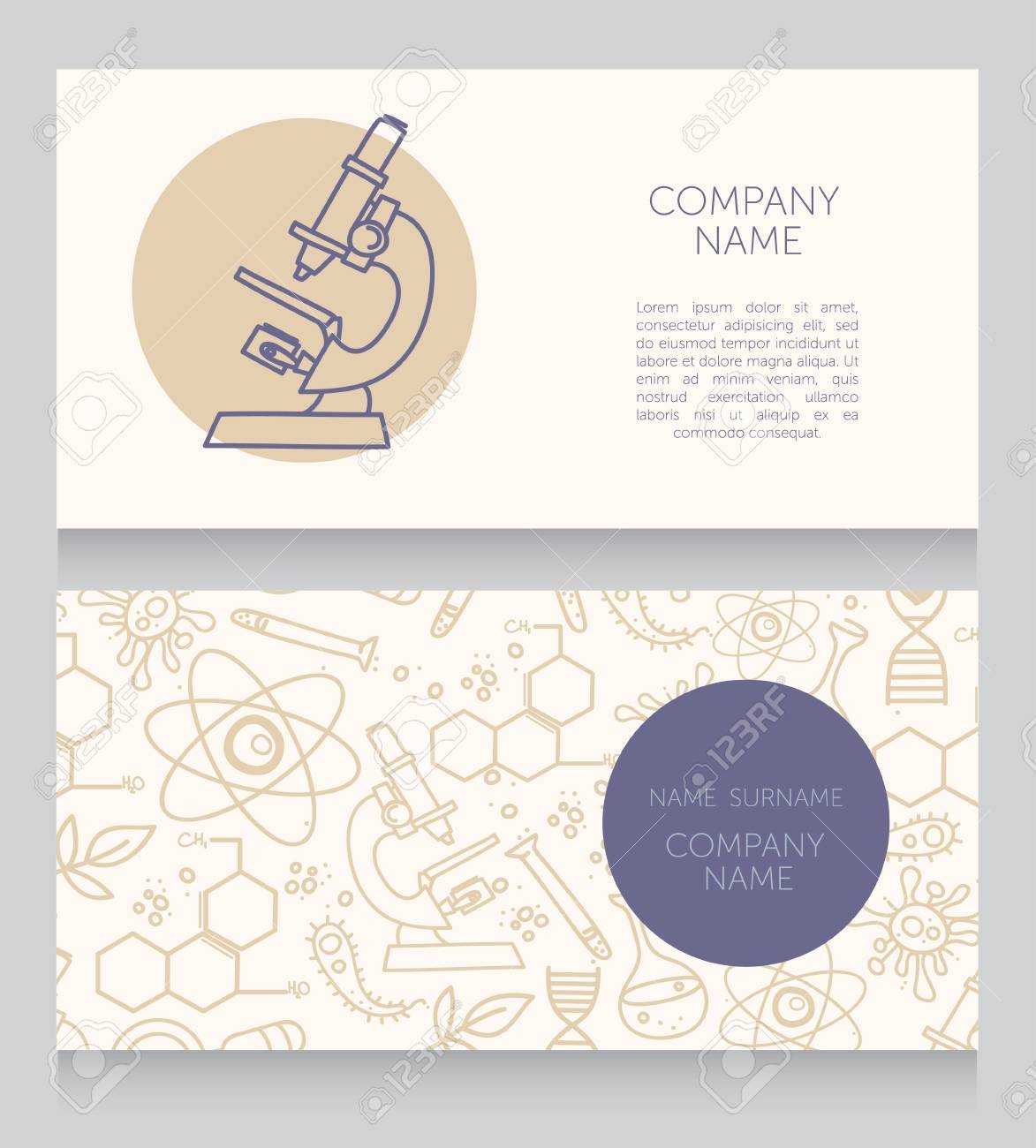 Business Cards Template For Medical Or Science Lab, Vector Illustration For Medical Business Cards Templates Free