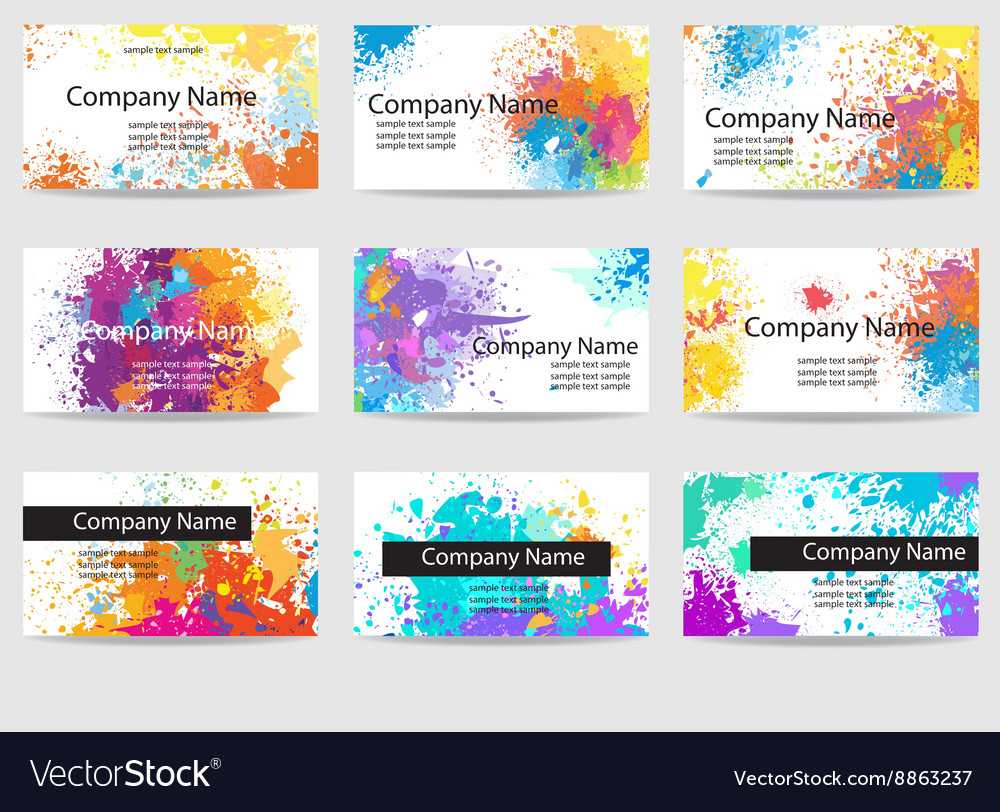 Business Cards Templates Made Of Paint Stains Intended For Advertising Cards Templates