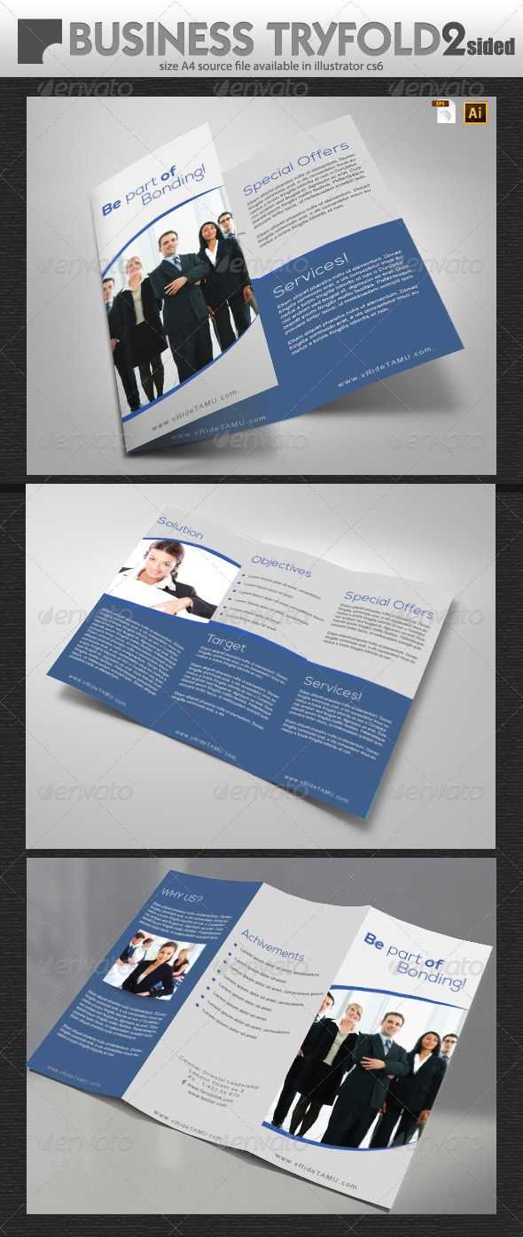 Business Tri Fold Double Sided #graphicriver Business Tri Intended For Double Sided Tri Fold Brochure Template