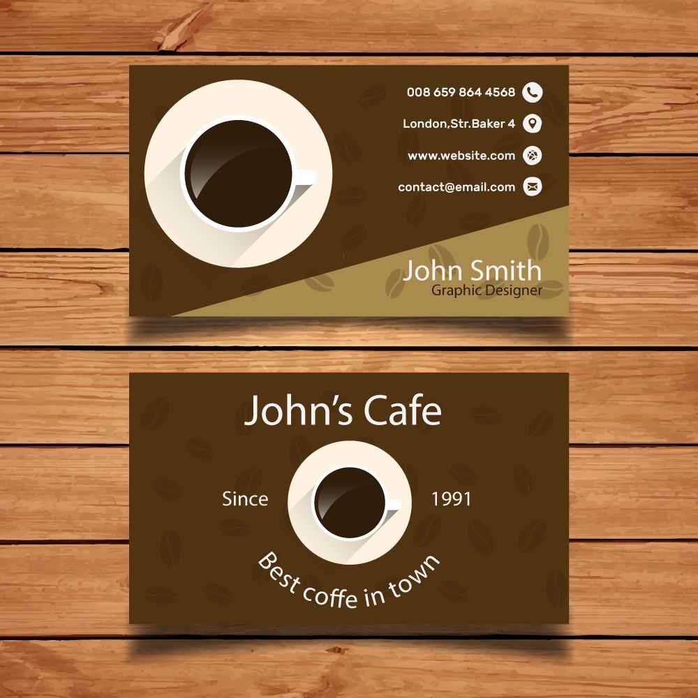 Byteknight Designs | Cafe/ Coffee Shop Business Card Design With Coffee Business Card Template Free