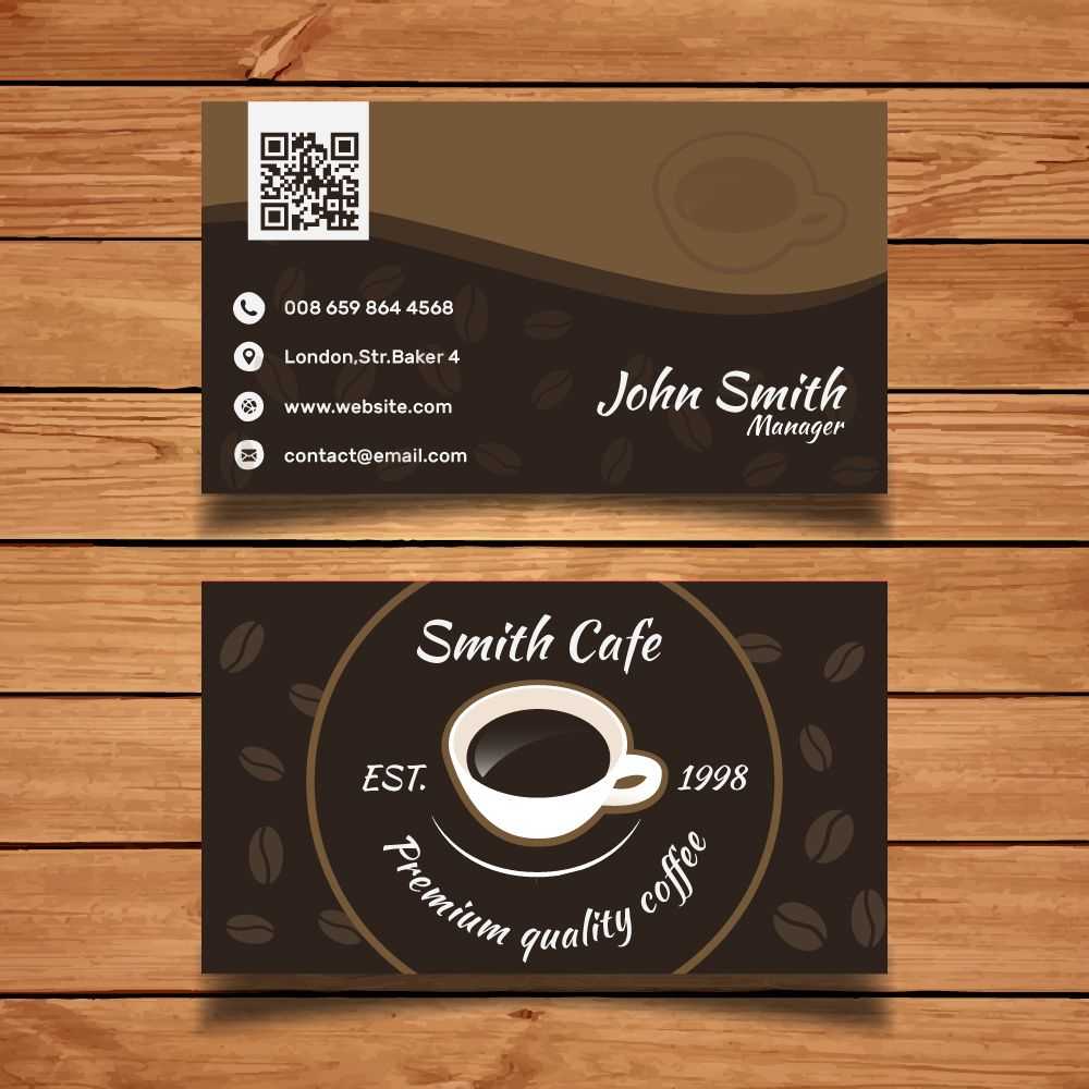 Byteknight Designs | Cafe/ Coffee Shop Visiting Card Design In Coffee Business Card Template Free