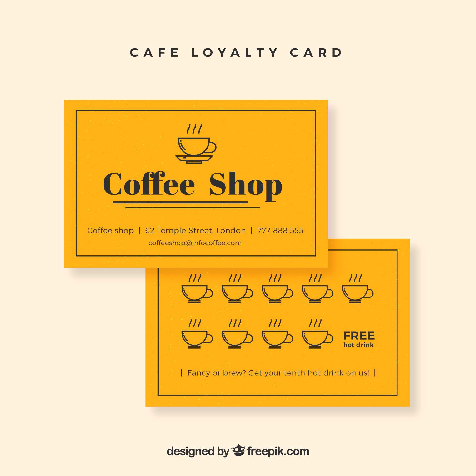 Cafe Loyalty Card | Loyalty Card Design, Loyalty Card Within Customer Loyalty Card Template Free