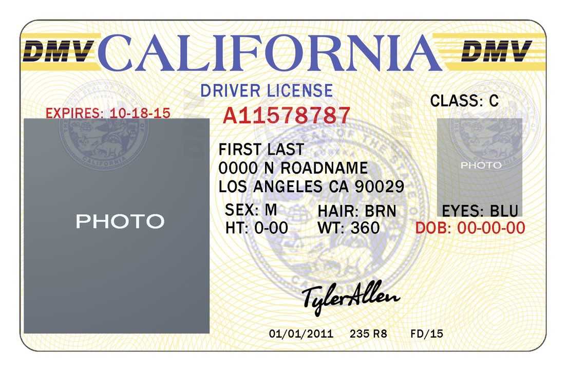 Printable California Temporary Driver's License Template