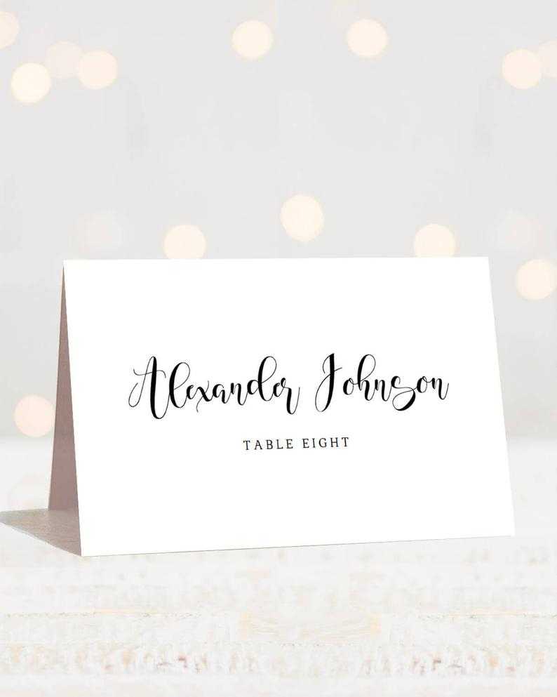 Calligraphy Wedding Place Cards Template Modern Wedding Name Cards Black  And White Wedding Table Cards Wedding Seating Cards Reception Cards For Table Name Card Template