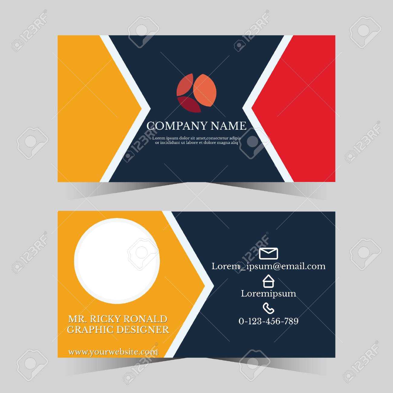 Calling Card Template For Business Man With Geometric Design With Regard To Template For Calling Card