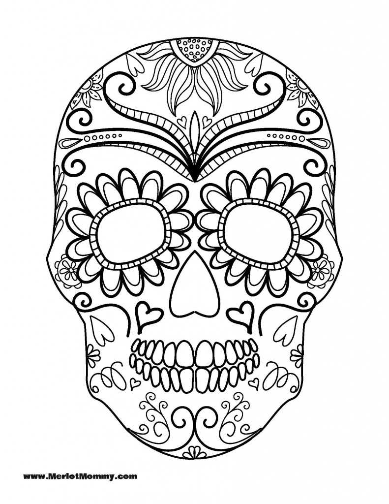 Candy Skull Drawing | Free Download Best Candy Skull Drawing For Blank Sugar Skull Template