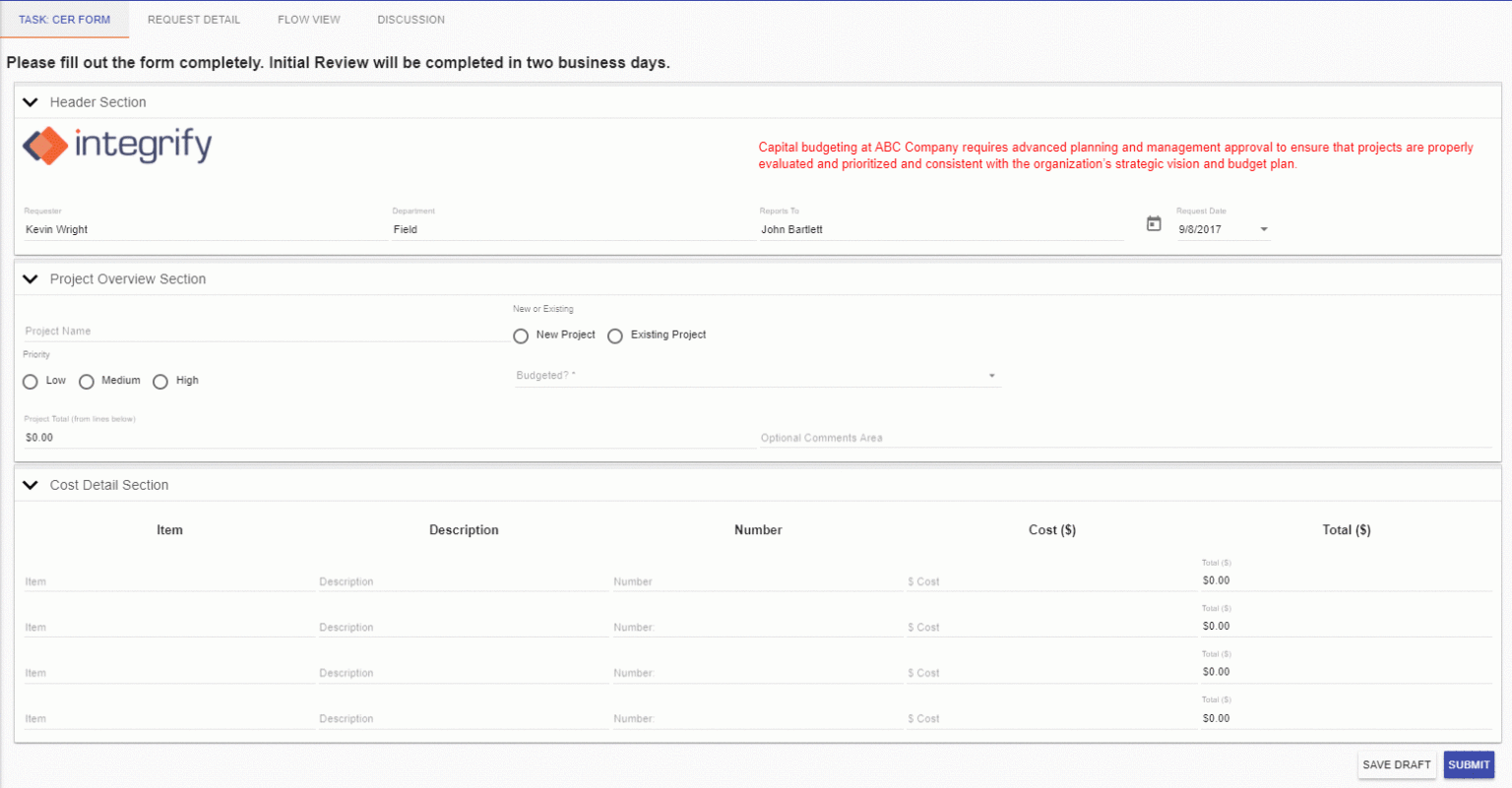 Capital Expenditure Report Template
