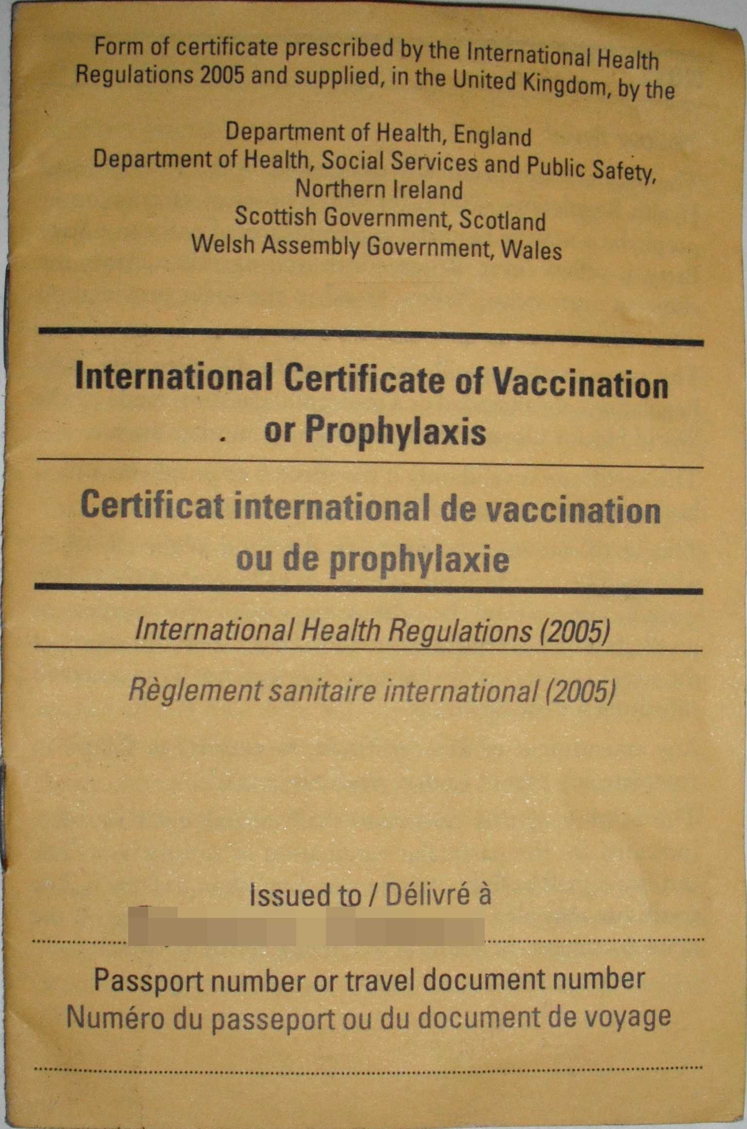 Carte Jaune – Wikipedia Regarding Certificate Of Vaccination Template
