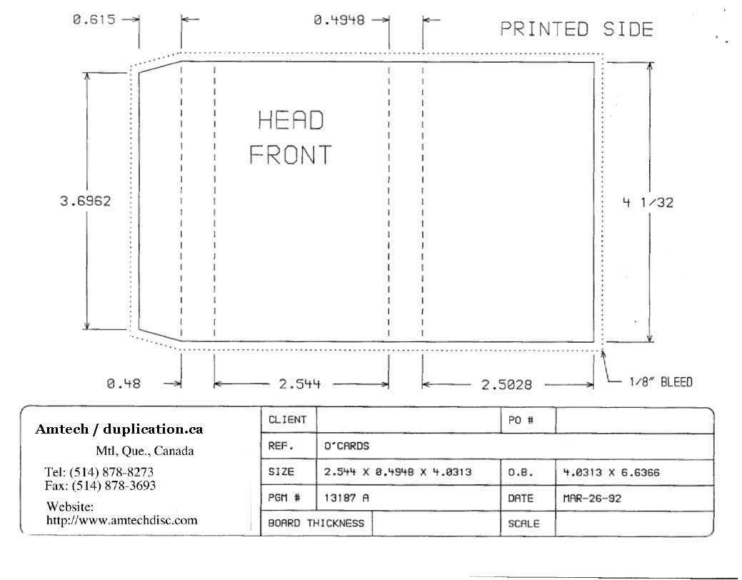 Cassette Insert Print Specs Inside Cassette J Card Template