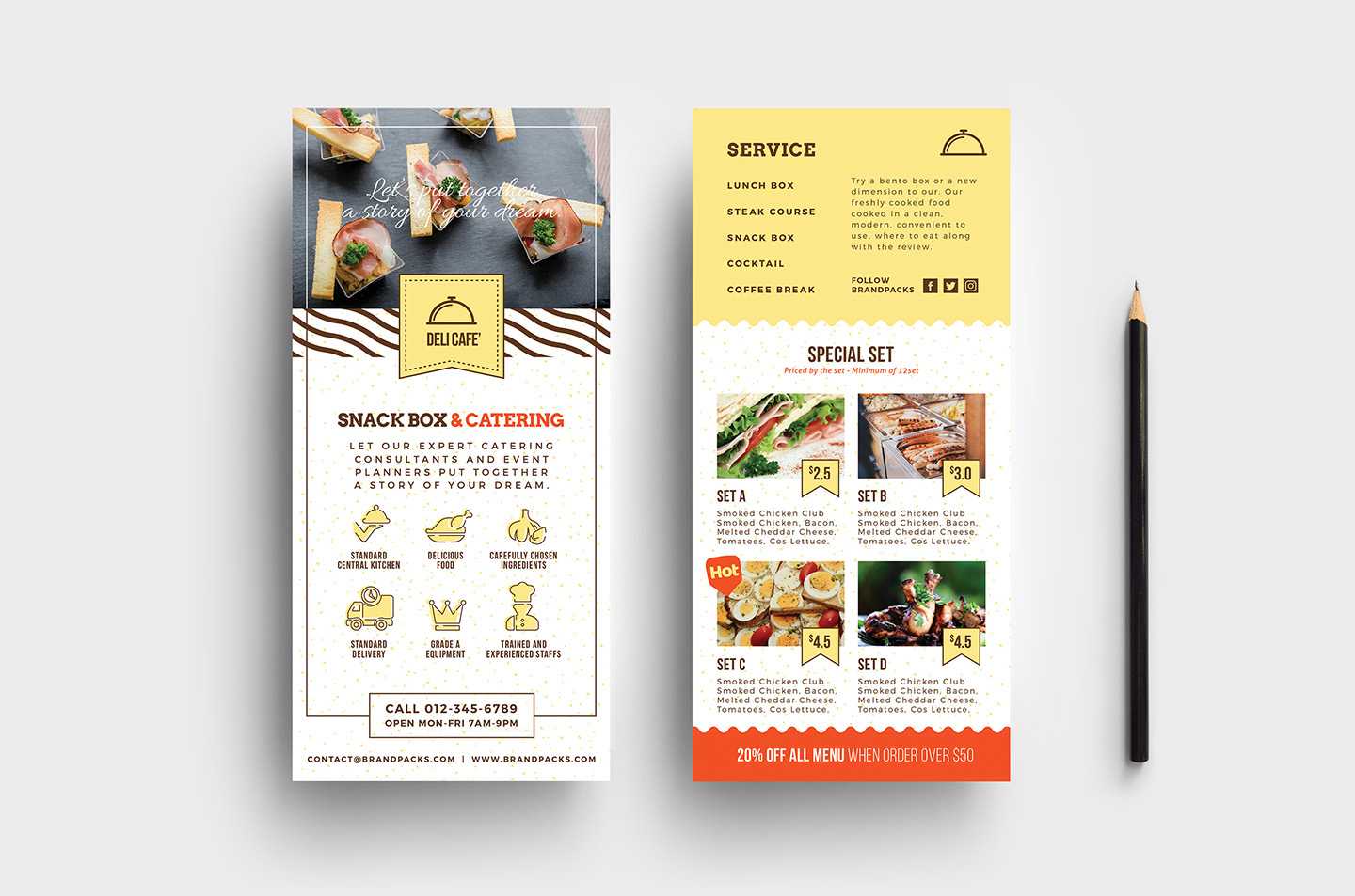 Catering Service Dl Card Template – Psd, Ai & Vector Pertaining To Dl Card Template