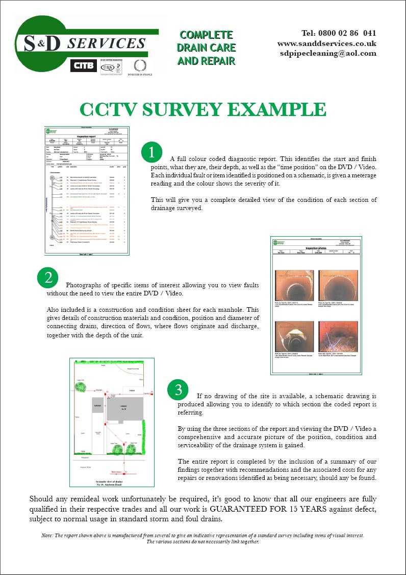 Cctv Surveying – S & D Plumbing And Drainage, Somerset With Drainage Report Template