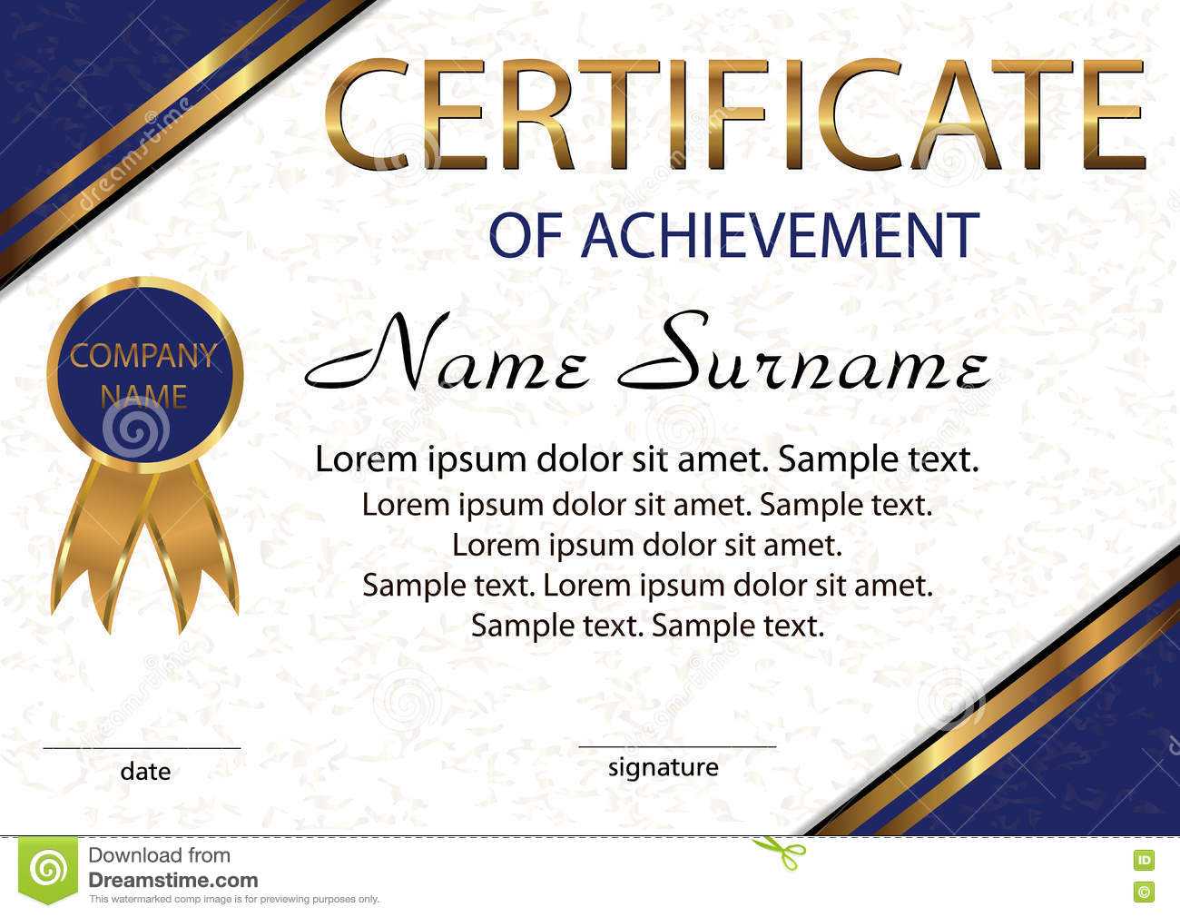 Certificate Of Achievement Or Diploma. Elegant Light For Certificate Of Attainment Template