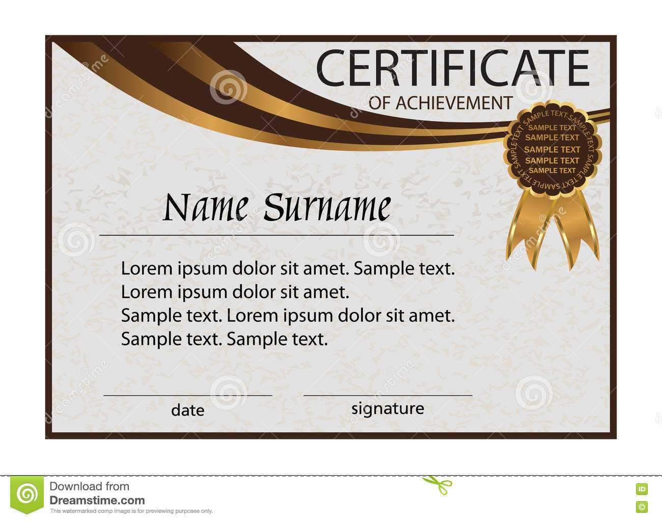 Certificate Of Achievement Or Diploma. Elegant Light Within Certificate Of Attainment Template