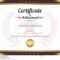 Certificate Of Achievement Template With Gold Border Theme In Certificate Of Accomplishment Template Free