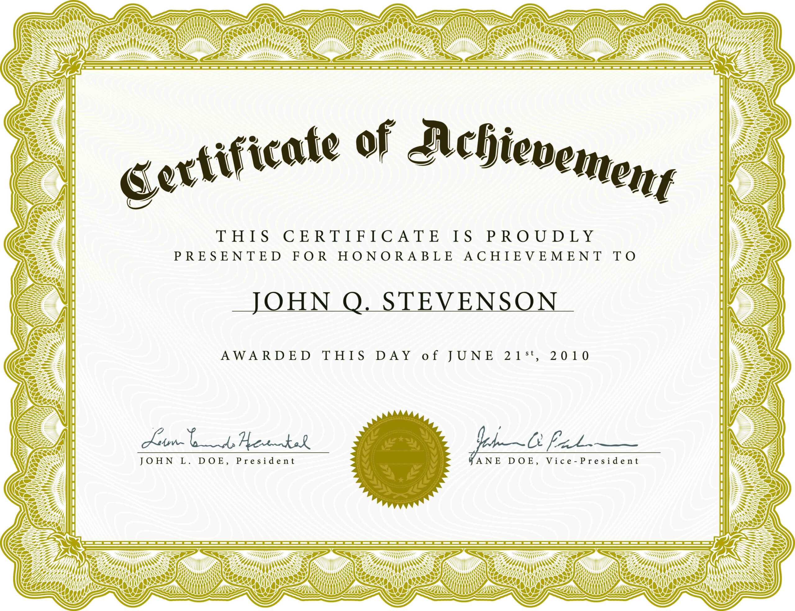 Certificate Of Achievement Template Word Free Clipart Images In Mock Certificate Template
